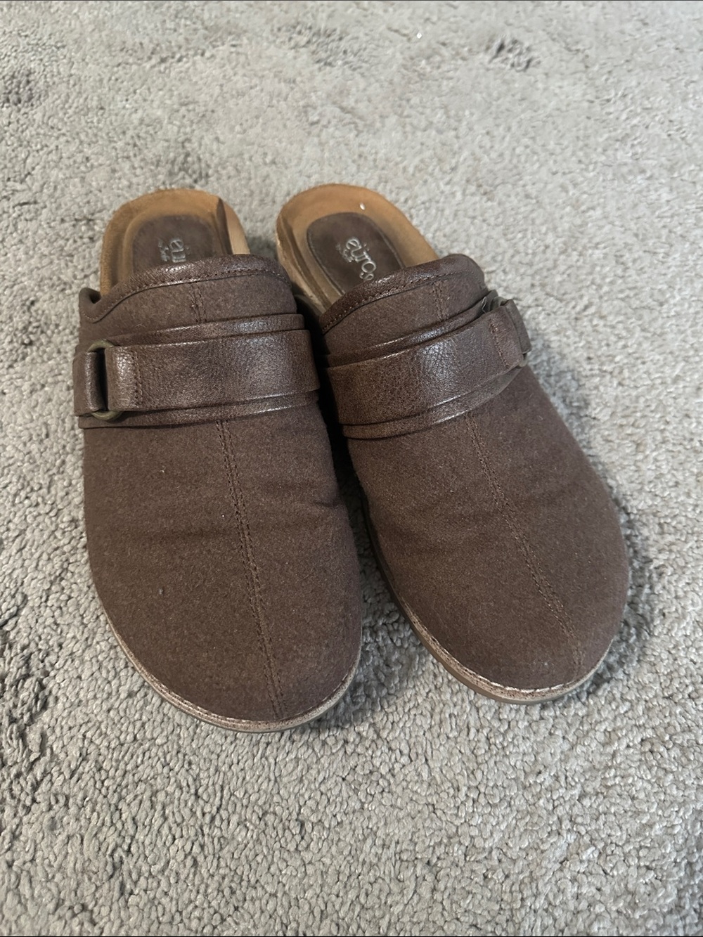 Sofft Brown Slip-On Women's Clog Mules